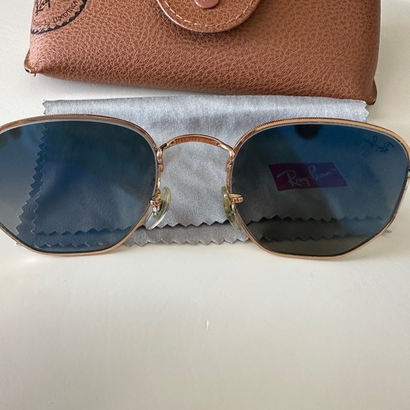 Ray-Ban Hexagonal Gold Frame Sunglasses RB3548N 51-21-145 main image 6